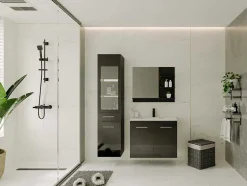 Coluna De Casa De Banho Sem Leds Preto C30 X L30 X A132 Cm - Laurine
