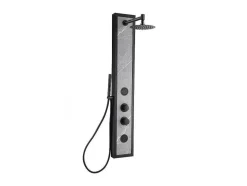 Coluna De Duche De Hidromassagem Preta Com Decoração Pedra A127 X L48,5 Xm - Letiya