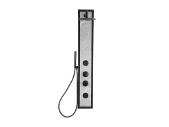 Coluna De Duche De Hidromassagem Preta Com Decoração Pedra A127 X L48,5 Xm - Letiya