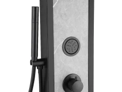 Coluna De Duche De Hidromassagem Preta Com Decoração Pedra A127 X L48,5 Xm - Letiya