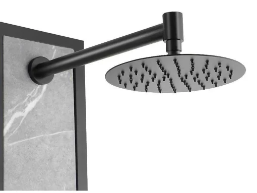 Coluna De Duche De Hidromassagem Preta Com Decoração Pedra A127 X L48,5 Xm - Letiya