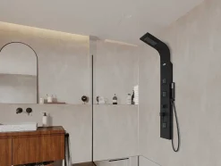 Coluna De Duche Hidromassagem Tyra - Preta - 20*150 Cm