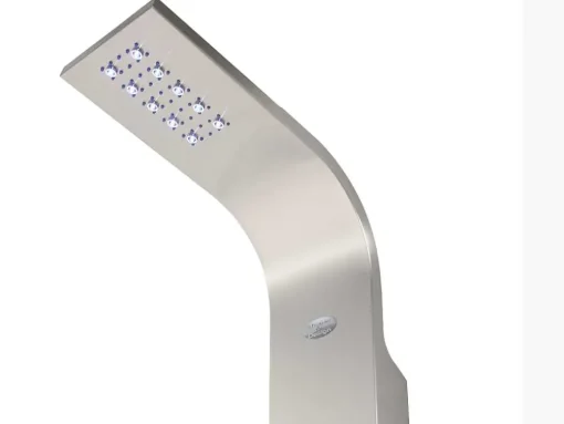 Coluna De Duche Hidromassagem Termostatica Com Leds Felicita - 20 X 165 Cm - Prateada