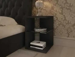 Conjunto 2 Mesas De Cabeceira Domus (Preto)