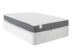 Conjunto Artigos De Cama 140 X 190 Cm Sommier Com Espaco De Arrumação Branco + Colchão De Espuma Hd - Heaven Da Dreamea