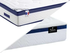 Conjunto Artigos De Cama 180 X 200 Cm Sommier Com Espaco De Arrumação Branco + Colchão De Molas Ensacadas - Marquis Da Dreamea