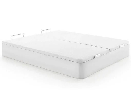Conjunto Artigos De Cama 180 X 200 Cm Sommier Com Espaco De Arrumação Branco + Colchão De Molas Ensacadas - Marquis Da Dreamea