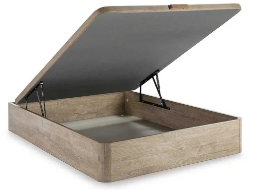 Conjunto Artigos De Cama 160 X 200 Cm Sommier Com Espaco De Arrumação Natural Claro + Colchão De Molas Ensacadas - Prestige Da Ysmee