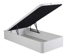 Conjunto Artigos De Cama 90 X 190 Cm Sommier Com Espaco De Arrumação Branco + Colchão De Molas Ensacadas - Prestige Da Dreamea