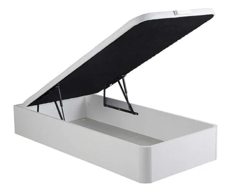 Conjunto Artigos De Cama 90 X 190 Cm Sommier Com Espaco De Arrumação Branco + Colchão De Molas Ensacadas - Prestige Da Dreamea