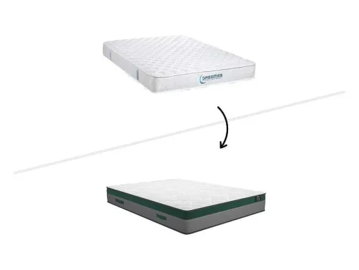 Conjunto Artigos De Cama 160 X 200 Cm Sommier Com Espaco De Arrumação Natural Claro + Colchão De Molas Ensacadas - Prestige Da Ysmee