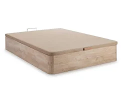 Conjunto Artigos De Cama 160 X 200 Cm Sommier Com Espaco De Arrumação Natural Claro + Colchão De Molas Ensacadas - Prestige Da Ysmee