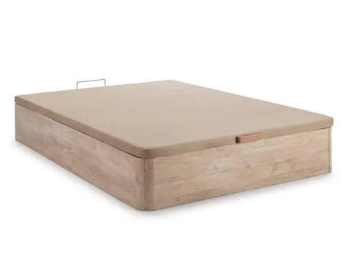 Conjunto Artigos De Cama 160 X 200 Cm Sommier Com Espaco De Arrumação Natural Claro + Colchão De Molas Ensacadas - Prestige Da Ysmee