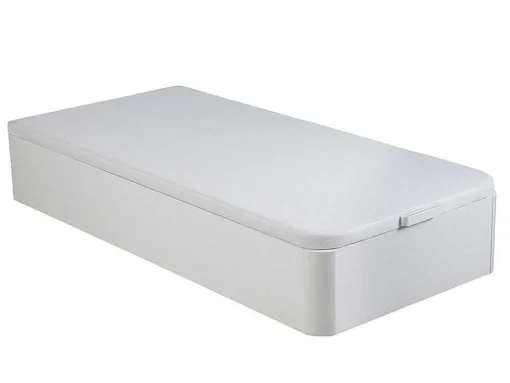 Conjunto Artigos De Cama 90 X 190 Cm Sommier Com Espaco De Arrumação Branco + Colchão De Molas Ensacadas - Prestige Da Dreamea