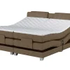 Conjunto Boxspring Cabeceira De Cama + Sommier De Relaxamento Eletrico + Colchão + Sobrecolchão Castel Da Palacio - 2X90X200 Cm -Tecido Bege