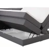 Conjunto Boxspring Cabeceira De Cama + Sommiers Com Arrumação + Colchão + Sobrecolchão, 180 X 200 Cm, Tecido Antracite - Perama Da Palacio