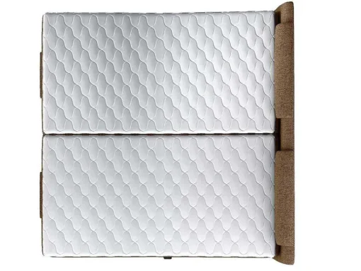 Conjunto Boxspring Cabeceira De Cama + Sommier De Relaxamento Eletrico + Colchão + Sobrecolchão Castel Da Palacio - 2X90X200 Cm -Tecido Bege