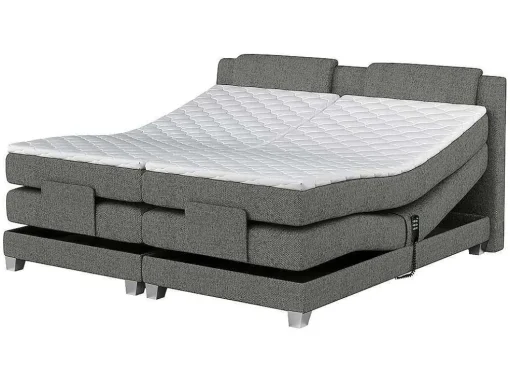 Conjunto Boxspring Cabeceira De Cama + Sommier De Relaxamento Eletrico + Colchão + Sobrecolchão Castel Da Palacio - 2X90X200 Cm