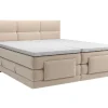 Conjunto Completo Boxspring, Cabeceira De Cama Acolchoada + Sommiers Articulados Eletricos + Colchão + Sobrecolchão 2X80X200 Cm Tecido Bege - Lodi Da Palacio