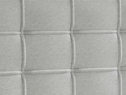 Conjunto Completo Boxspring Com Cabeceira Estofada + Sommier + Colchão + Sobrecolchão 160 X 200 Cm Tecido Cinza-Claro - Inao De Ysmee