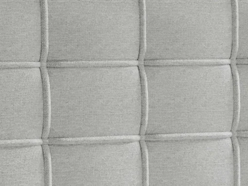 Conjunto Completo Boxspring Com Cabeceira Estofada + Sommier + Colchão + Sobrecolchão 160 X 200 Cm Tecido Cinza-Claro - Inao De Ysmee