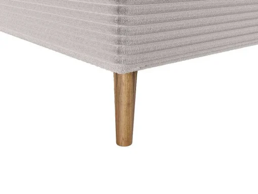 Conjunto Completo Boxspring Com Cabeceira + Sommier + Colchão + Sobrecolchão 180 X 200 Cm Veludo Canelado Bege - Nara De Ysmee