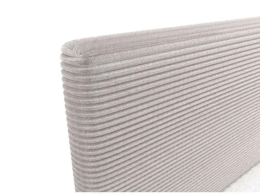 Conjunto Completo Boxspring Com Cabeceira + Sommier + Colchão + Sobrecolchão 180 X 200 Cm Veludo Canelado Bege - Nara De Ysmee