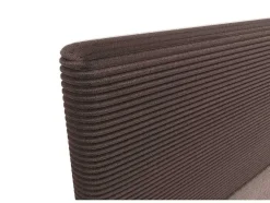 Conjunto Completo Boxspring Com Cabeceira + Sommier + Colchão + Sobrecolchão 180 X 200 Cm Veludo Canelado Castanho - Nara De Ysmee