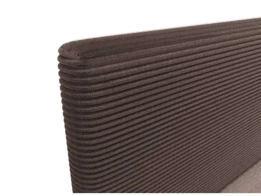 Conjunto Completo Boxspring Com Cabeceira + Sommier + Colchão + Sobrecolchão 180 X 200 Cm Veludo Canelado Castanho - Nara De Ysmee