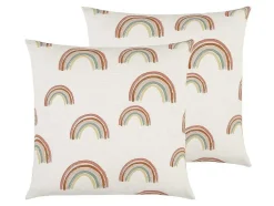 Conjunto De 2 Almofadas Arco-Iris Em Algodao 45 X 45 Cm Multicolor - Archy