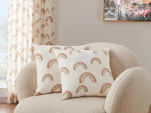 Conjunto De 2 Almofadas Arco-Iris Em Algodao 45 X 45 Cm Multicolor - Archy