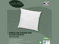 Conjunto De 2 Almofadas Em Algodao Biologico 60X60 Cm Da Naturea 550 G/M2 Vies Castanho - Nature Confort