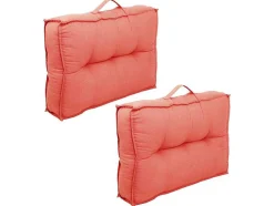 Conjunto De 2 Almofadas Para Paletes Em Algodao 40 X 60 X 12 Cm Cor Coral - Baila