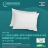 Conjunto De 2 Almofadas Recicladas De 45 X 70 Cm Da Dreamea Com Capa 100% Microfibra - Rosa