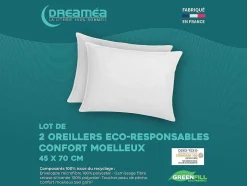 Conjunto De 2 Almofadas Recicladas De 45 X 70 Cm Da Dreamea Com Capa 100% Microfibra - Rosa