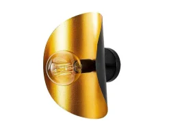 Conjunto De 2 Apliques De Parede Em Metal C. 13 X L. 17 X A. 30 Cm, Dourado E Preto - Helios