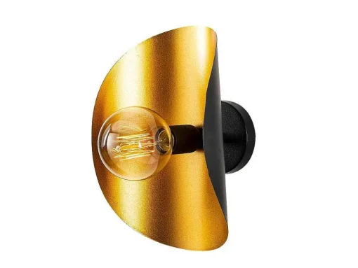 Conjunto De 2 Apliques De Parede Em Metal C. 13 X L. 17 X A. 30 Cm, Dourado E Preto - Helios