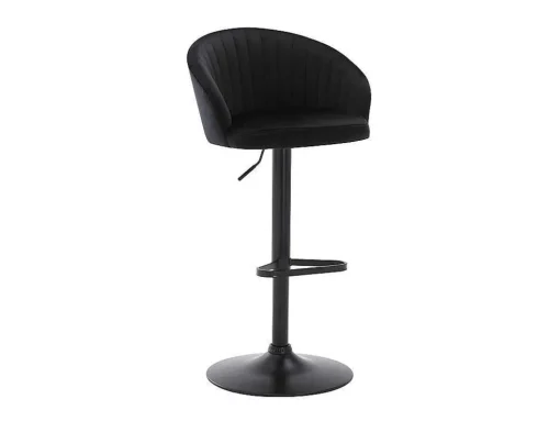 Conjunto De 2 Bancos Altos Tecido E Metal Preto - Doraliz