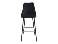 Conjunto De 2 Bancos Altos Veludo E Metal Preto - Vevlina