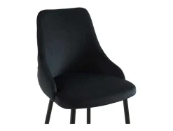 Conjunto De 2 Bancos Altos Veludo E Metal Preto - Vevlina