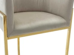 Conjunto De 2 Bancos Altos Em Veludo E Aco Inoxidavel Bege E Dourado - Peria De Pascal Morabito