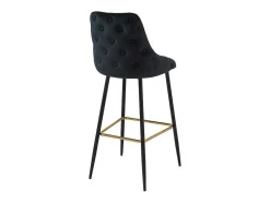 Conjunto De 2 Bancos Altos Veludo E Metal Preto - Vevlina