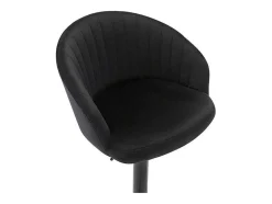 Conjunto De 2 Bancos Altos Tecido E Metal Preto - Doraliz