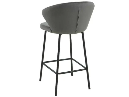 Conjunto De 2 Bancos Veludo E Metal Cinzento - Crusti