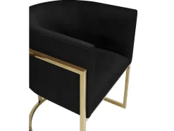 Conjunto De 2 Cadeiras Com Apoios De Bracos Peria De Pascal Morabito - Veludo E Metal - Preto E Dourado