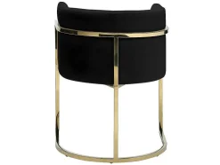 Conjunto De 2 Cadeiras Com Apoios De Bracos Peria De Pascal Morabito - Veludo E Metal - Preto E Dourado