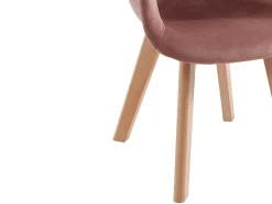 Conjunto De 2 Cadeiras De Criança Com Apoios De Bracos Em Veludo E Faia Cor-De-Rosa - Poupinette