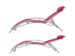 Conjunto De 2 Cadeiras De Conves Galapagos Em Têxtileno Rosa - Aluminio Branco