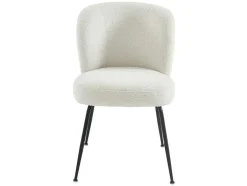 Conjunto De 2 Cadeiras Em Tecido Boucle E Metal Branco Pascal Morabito - Polpona