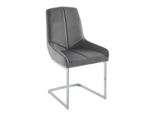 Conjunto De 2 Cadeiras Em Veludo E Metal, Cor Cinza - Berlona